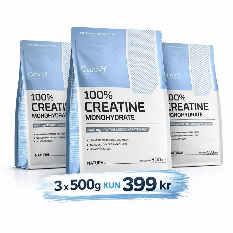 Kreatin Monohydrat – 3-pakke (3 × 500 g) – kun 399 kr