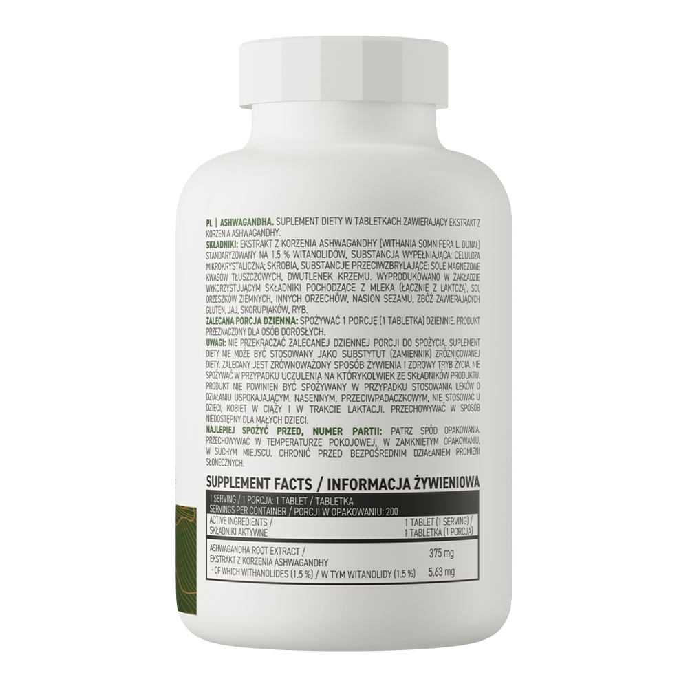 OstroVit Ashwagandha VEGE – 200 tabletter