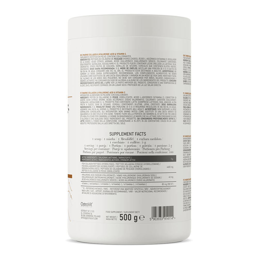 OstroVit Marine Collagen + Hyaluronic Acid + Vitamin C 500 g Mango med Ananas