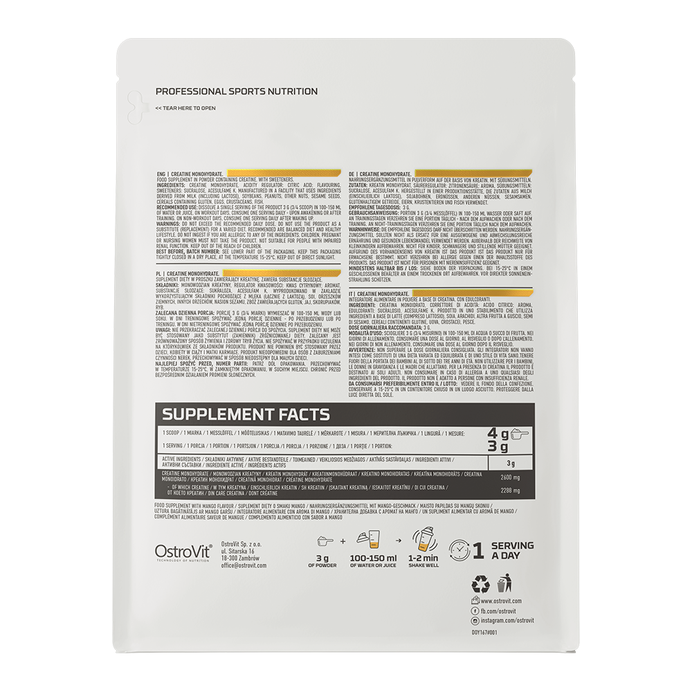 OstroVit Kreatin Monohydrat 300g Mango