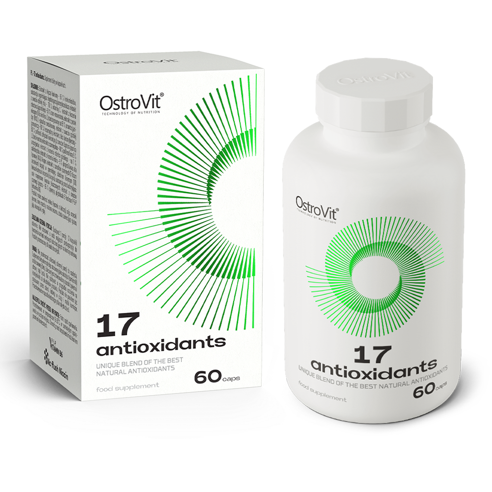 OstroVit 17 Antioxidants 60 kapsler Et komplekst tilskudd med 17 forbindelser med antioksidantpotensial