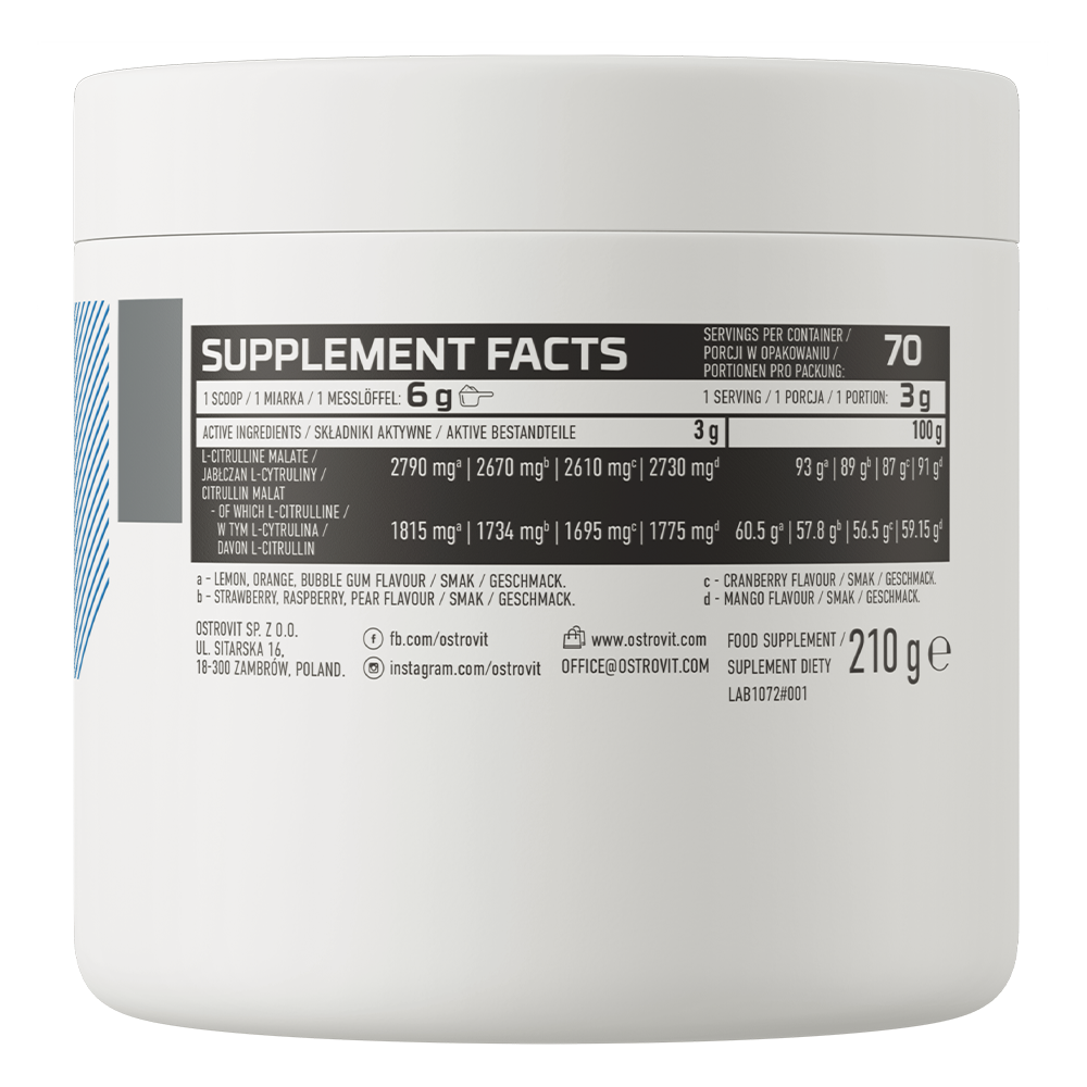 Citrulline 210 g, Appelsinsmak