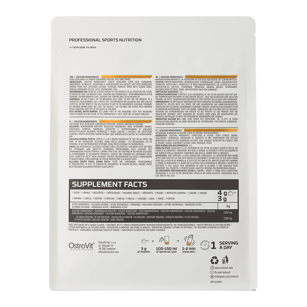 OstroVit Kreatin monohydrat 500 g – Appelsin