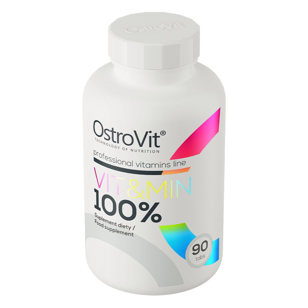 OstroVit 100% Vit&Min 90 tabletter Komplett sett med vitaminer og mineraler