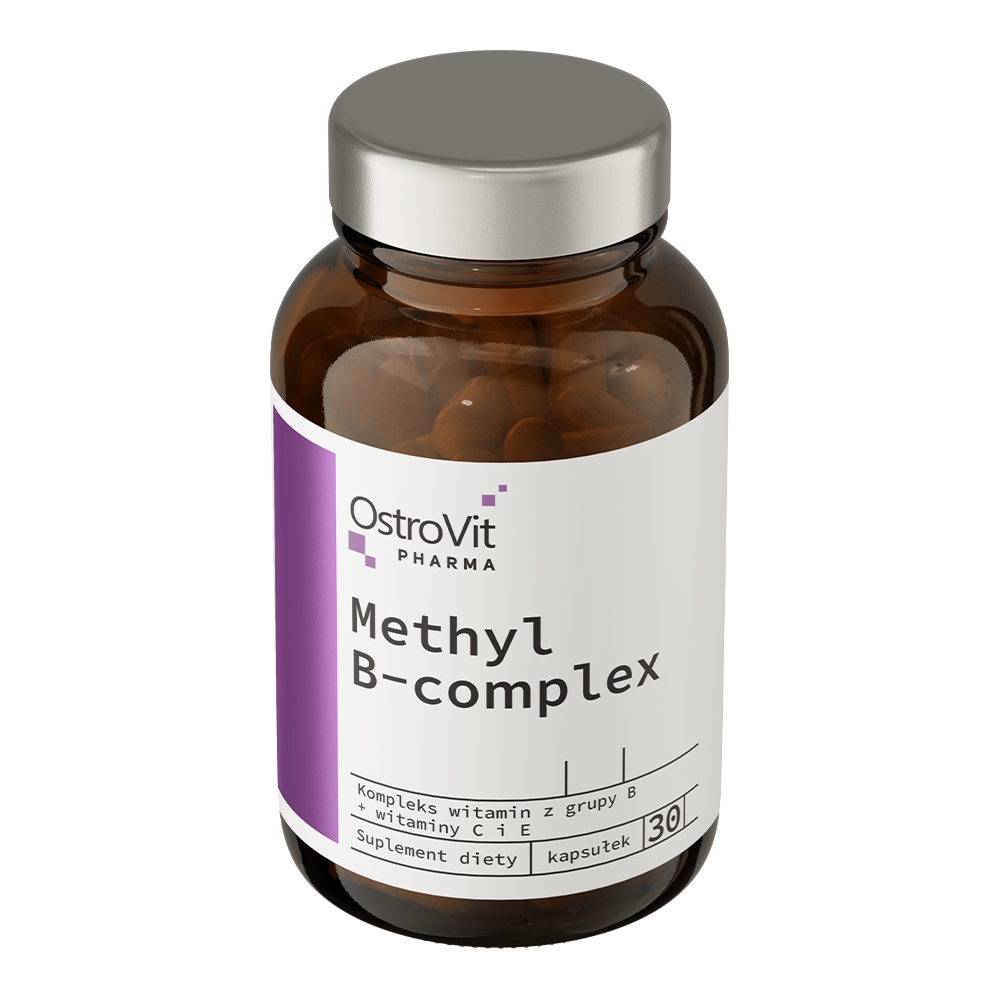 OstroVit Pharma Methyl B-Complex – 30 kapsler Kilde til biotilgjengelige former av B-vitaminer, beriket med 4 verdifulle forbindelser.