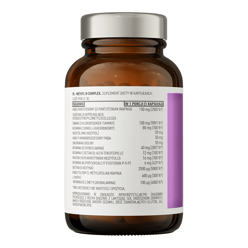 OstroVit Pharma Methyl B-Complex – 30 kapsler Kilde til biotilgjengelige former av B-vitaminer, beriket med 4 verdifulle forbindelser.