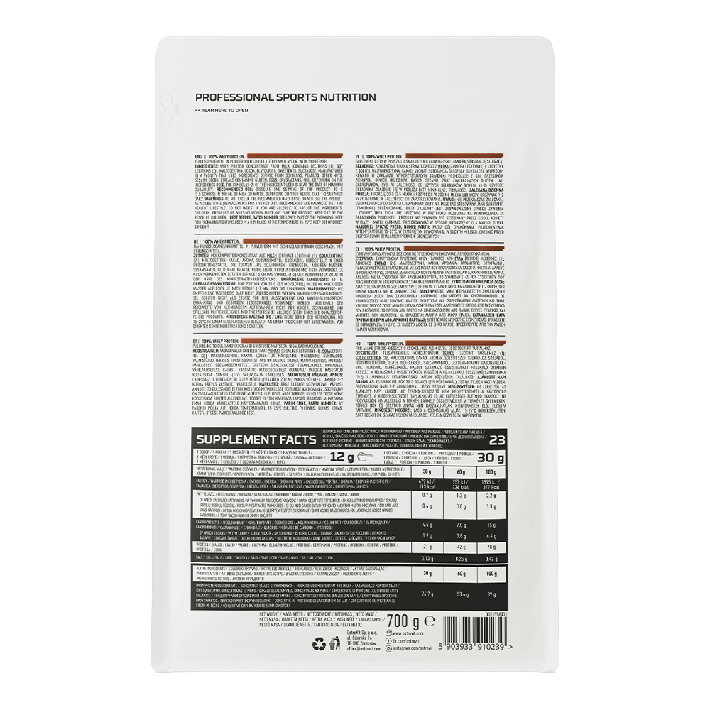 OstroVit 100% Whey Protein 700g Sjokoladedrøm