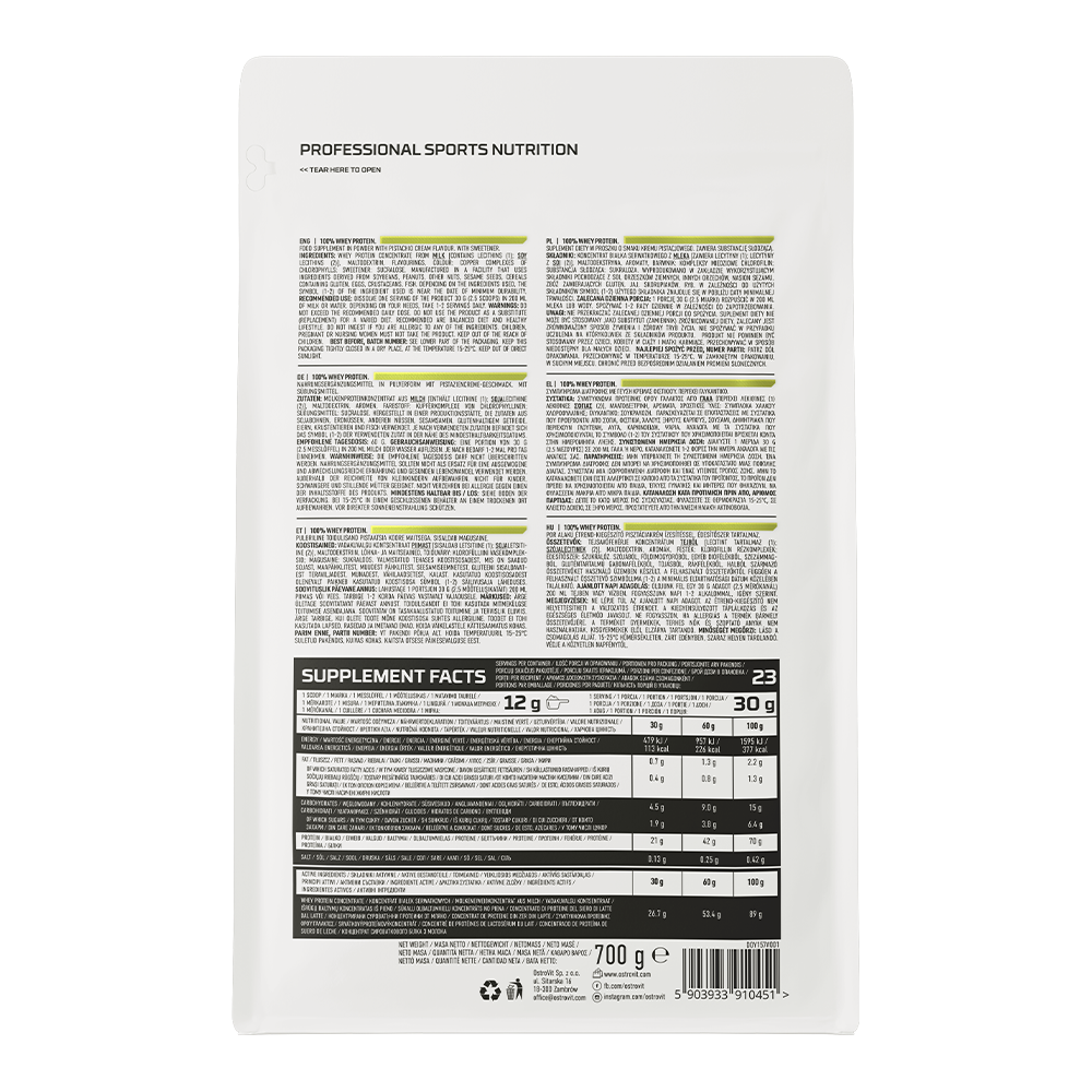 OstroVit 100 % Whey Protein 700g Pistasjkrem