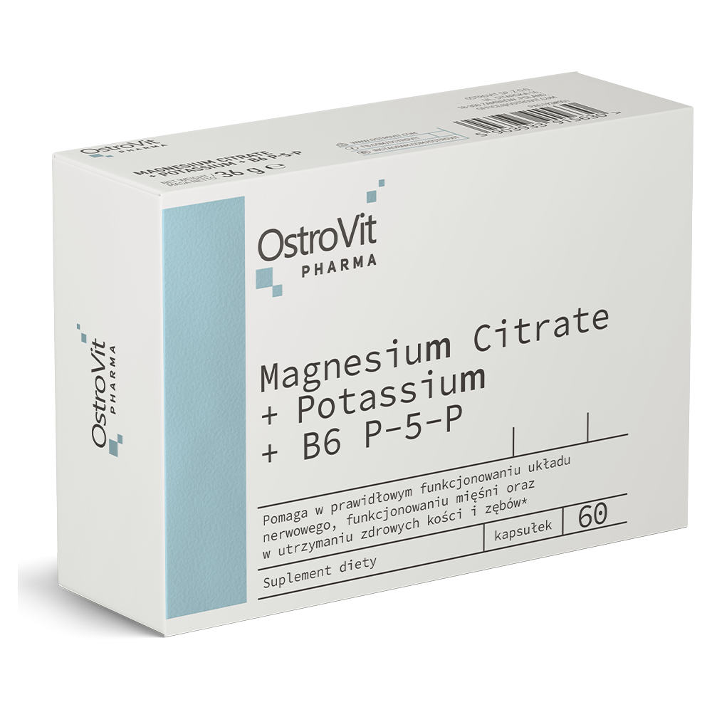 OstroVit Pharma Magnesiumsitrat + Kalium + B6 P-5-P 60 kapsler