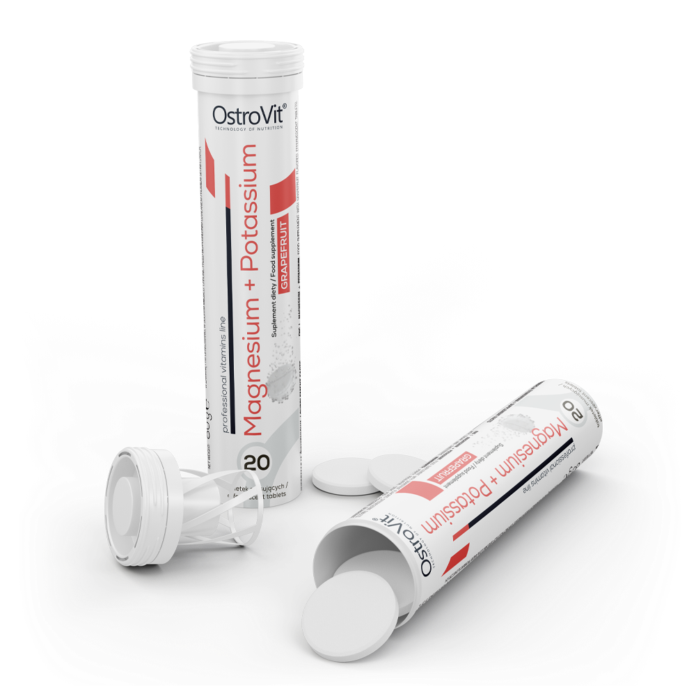 OstroVit Magnesium + Kalium 20 brusetabletter, grapefruktsmak