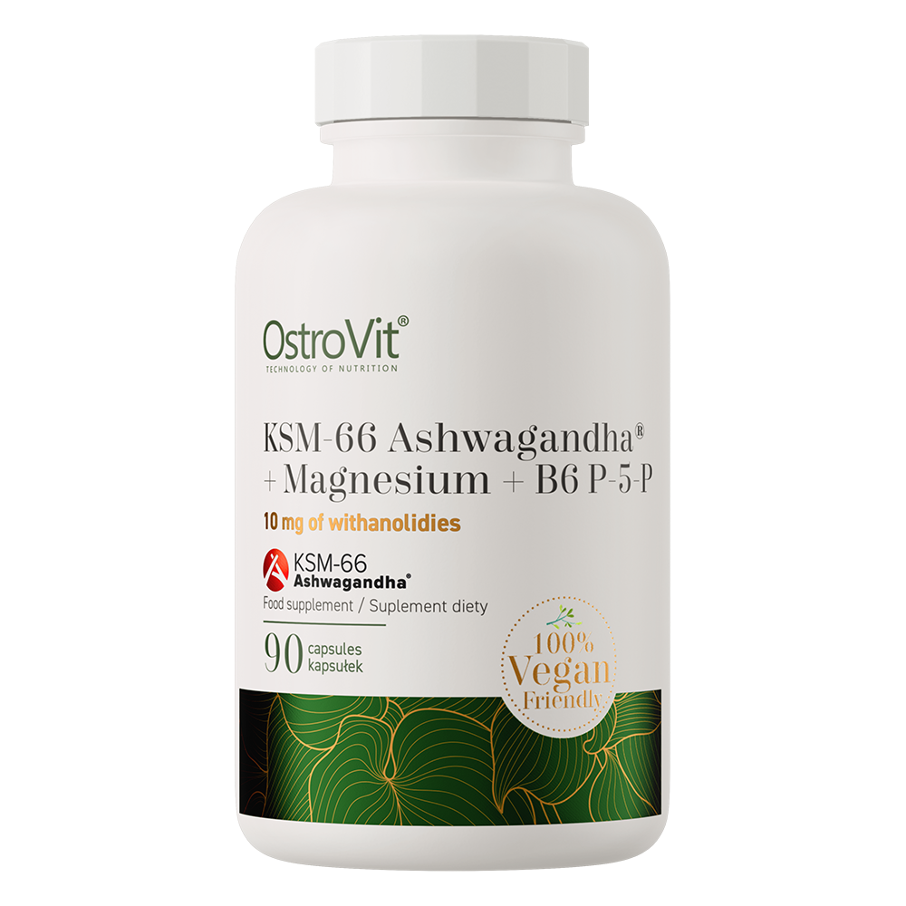 OstroVit KSM-66 Ashwagandha® + Magnesium + B6 P-5-P VEGE 90 kapsler