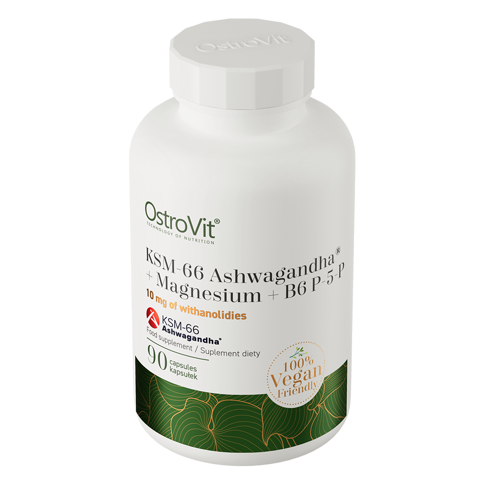 OstroVit KSM-66 Ashwagandha® + Magnesium + B6 P-5-P VEGE 90 kapsler