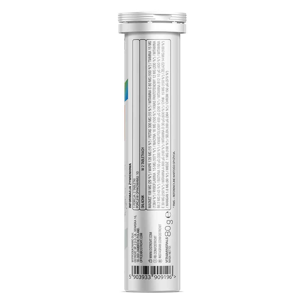 OstroVit Vitaminer og Mineraler 20 Brusetabletter Appelsinsmak