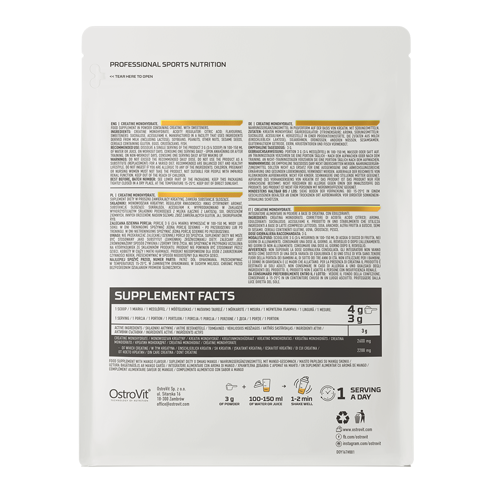 Kreatin monohydrate 500g mangosmak
