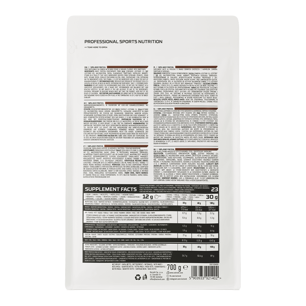 OstroVit 100% Whey Protein 700g Mørke Karamellkjeks