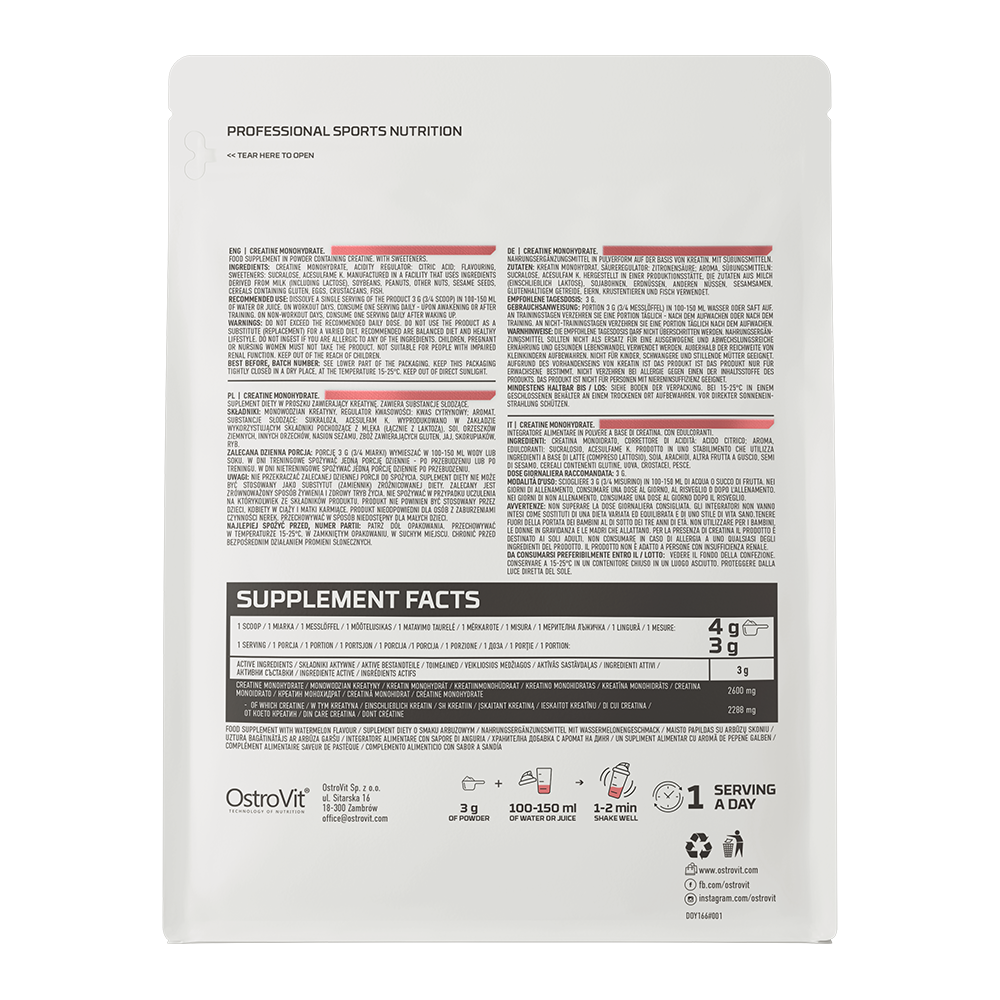 OstroVit Kreatin Monohydrat 300g Vannmelon