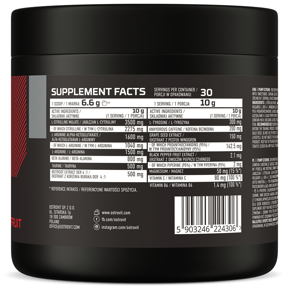 OstroVit Pump Extreme 300g Grapefruit