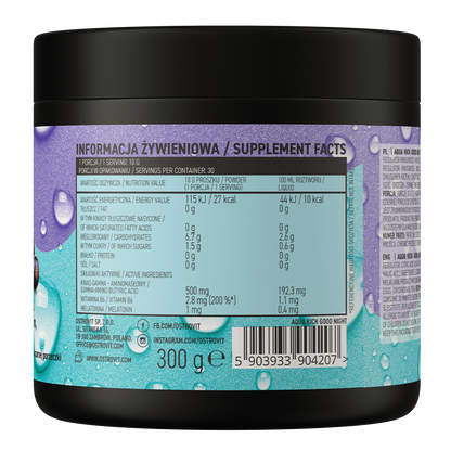 OstroVit Aqua Kick Good Night 300 g Et preparat med gamma-aminosmørsyre, melatonin og vitamin B6