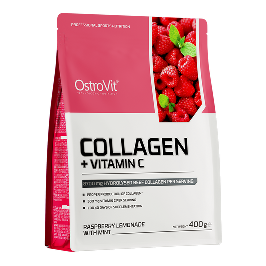 Kolagen + Vitamin C 400 g bringebærlimonade med mynte