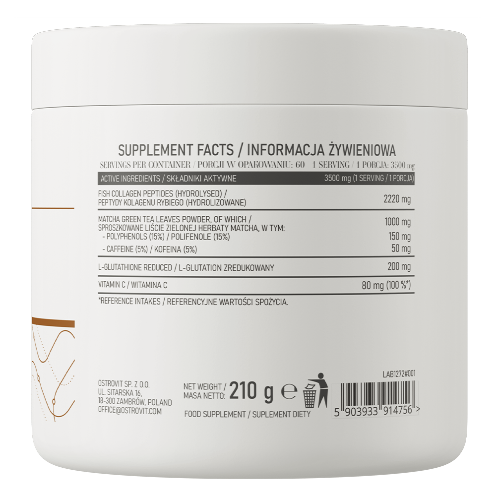 Kollagen + Matcha 210 g naturlig