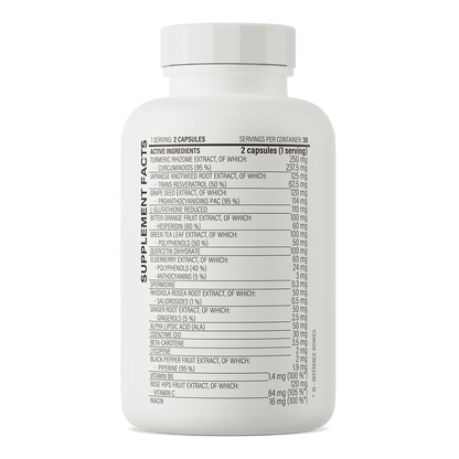 OstroVit 17 Antioxidants 60 kapsler Et komplekst tilskudd med 17 forbindelser med antioksidantpotensial