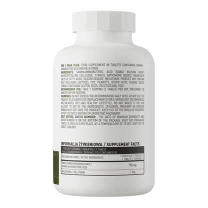 OstroVit GABA plus VEGE 90 tabletter Kosttilskudd med gamma-aminosmørsyre (GABA), beriket med melatonin