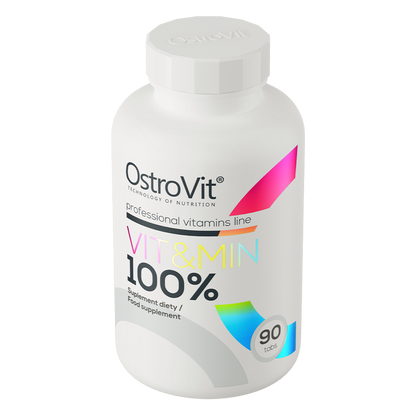 OstroVit 100% Vit&Min 90 tabletter Komplett sett med vitaminer og mineraler
