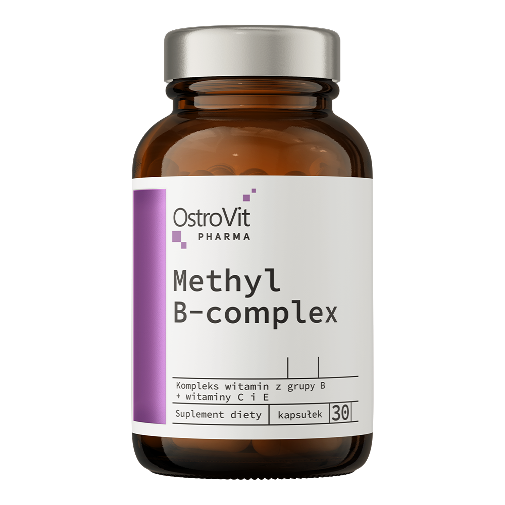 OstroVit Pharma Methyl B-Complex – 30 kapsler Kilde til biotilgjengelige former av B-vitaminer, beriket med 4 verdifulle forbindelser.