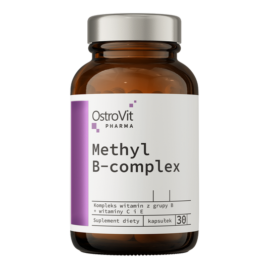 OstroVit Pharma Methyl B-Complex – 30 kapsler Kilde til biotilgjengelige former av B-vitaminer, beriket med 4 verdifulle forbindelser.