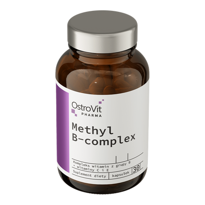 OstroVit Pharma Methyl B-Complex – 30 kapsler Kilde til biotilgjengelige former av B-vitaminer, beriket med 4 verdifulle forbindelser.