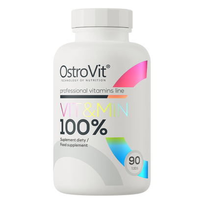 OstroVit 100% Vit&Min 90 tabletter Komplett sett med vitaminer og mineraler