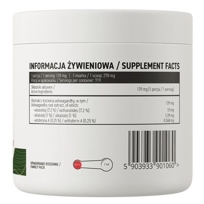 OstroVit Ekstrakt av Ashwagandha 100 g naturlig