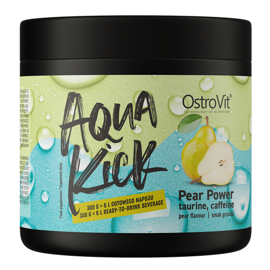 OstroVit Aqua Kick Pear Power 300 g Pæresmak – kosttilskudd med taurin og koffein