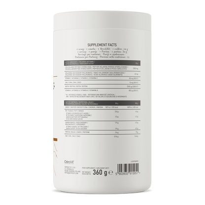 OstroVit Beauty Blend Hair & Skin 360 g fransk vanilje Et komplett kosttilskudd som blant annet inneholder protein, kollagen og vitaminer.