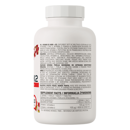 Vitamin D3 4000 IE + K2 110 tabletter