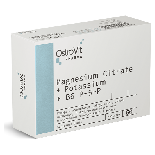 OstroVit Pharma Magnesiumsitrat + Kalium + B6 P-5-P 60 kapsler