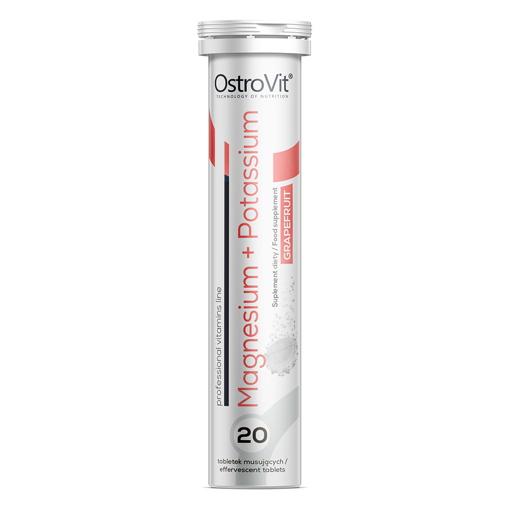 OstroVit Magnesium + Kalium 20 brusetabletter, grapefruktsmak
