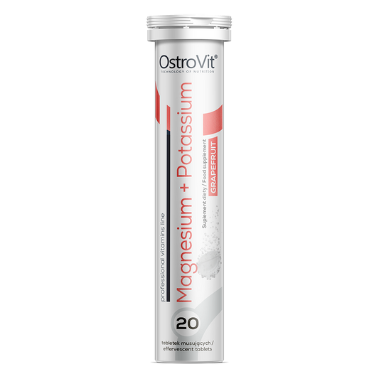 OstroVit Magnesium + Kalium 20 brusetabletter, grapefruktsmak