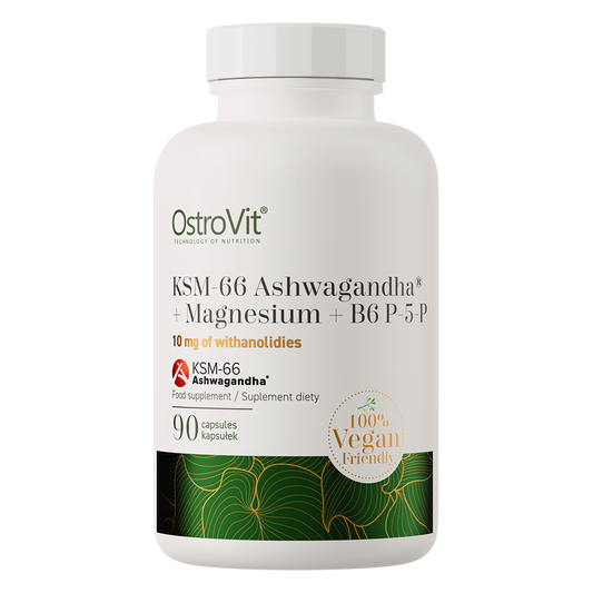 OstroVit KSM-66 Ashwagandha® + Magnesium + B6 P-5-P VEGE 90 kapsler