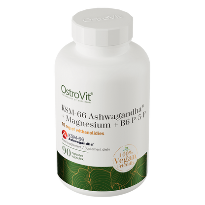 OstroVit KSM-66 Ashwagandha® + Magnesium + B6 P-5-P VEGE 90 kapsler