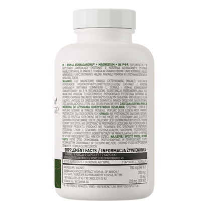 OstroVit KSM-66 Ashwagandha® + Magnesium + B6 P-5-P VEGE 90 kapsler