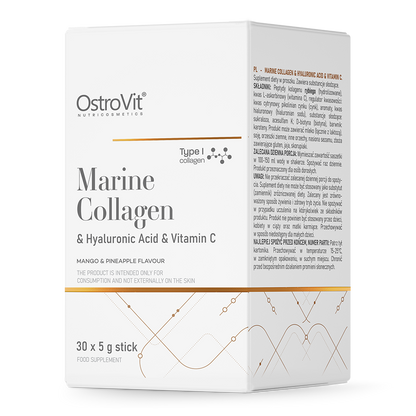 OstroVit Marine kollagen + Hyaluronsyre + Vitamin C 5 g x 30 BOX mango med ananas