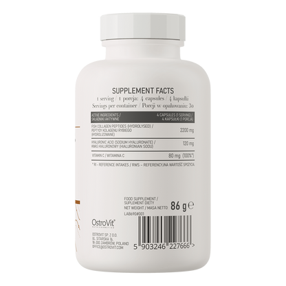 OstroVit Marine Kollagen + Hyaluronsyre + Vitamin C 120 kapsler