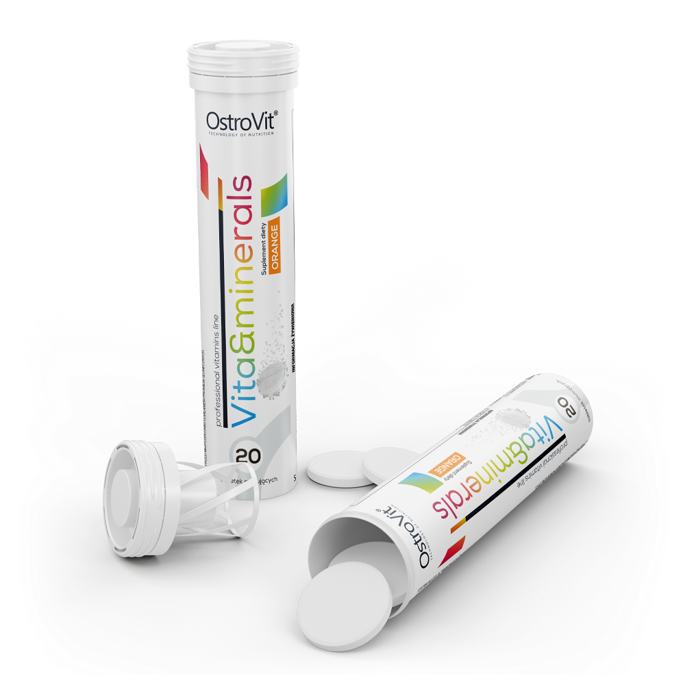 OstroVit Vitaminer og Mineraler 20 Brusetabletter Appelsinsmak