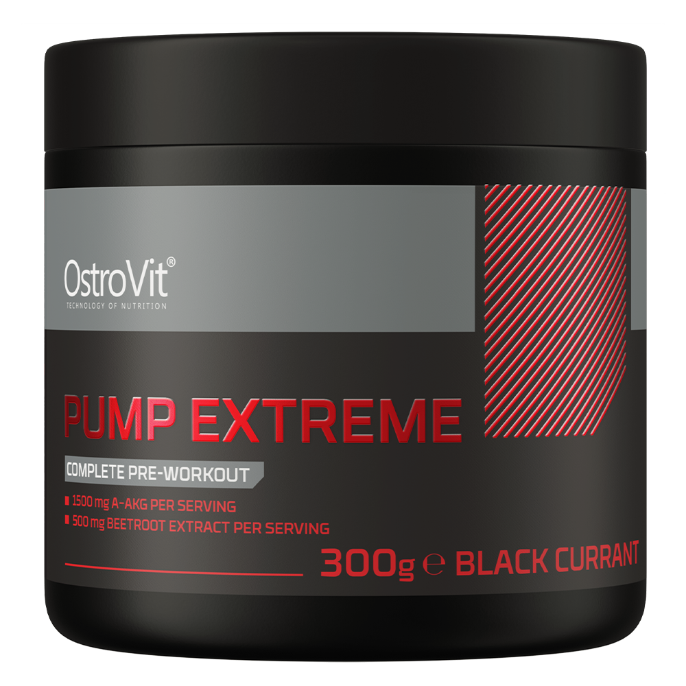 OstroVit Pump Extreme 300g Solbær Preparat med L-citrullinmalat, som også er en kilde til 12 andre stoffer.