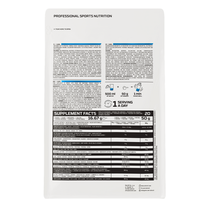 OstroVit Carbo 1000g Sitronsmak Karbohydrattilskudd med Sitronsmak, beriket med verdifulle ingredienser