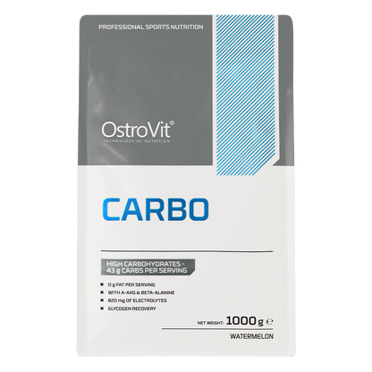 OstroVit Carbo 1000 g vannmelon Karbohydrattilskudd med vannmelon smak, beriket med verdifulle ingredienser.