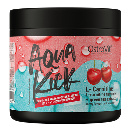 OstroVit Aqua Kick L-Carnitine 300g Vegansk produkt med L-karnitin­tartrat og ekstrakt av grønn te-blader.