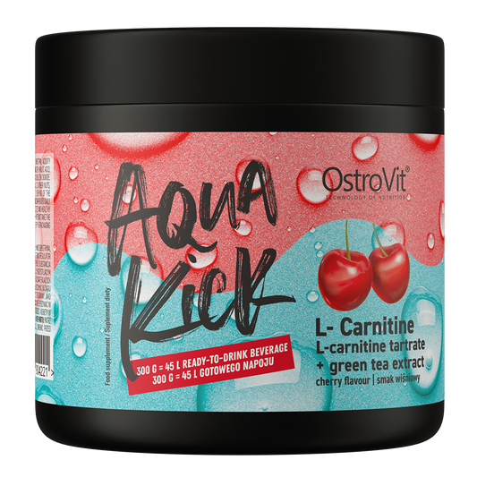 OstroVit Aqua Kick L-Carnitine 300g Vegansk produkt med L-karnitin­tartrat og ekstrakt av grønn te-blader.