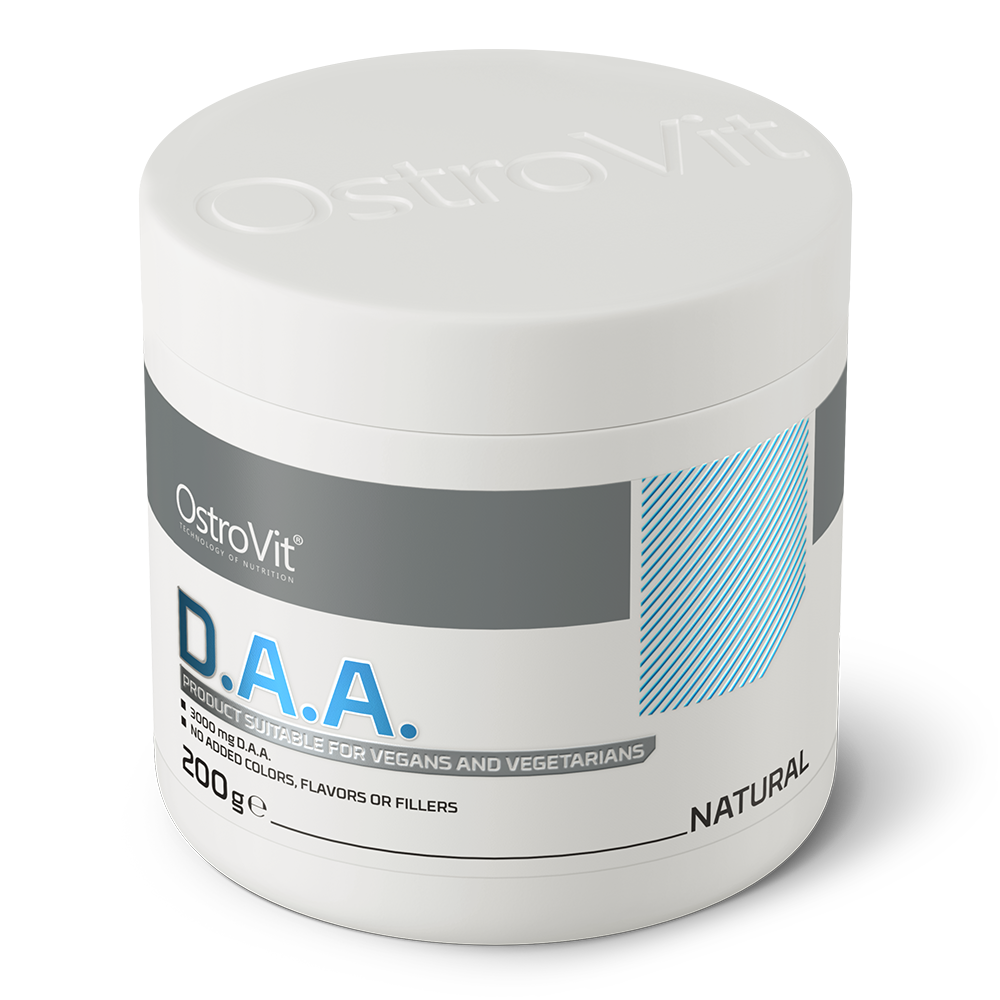 OstroVit D.A.A. 200g Naturlig Kosttilskudd med D-asparaginsyre – 3000 mg av virkestoffet per porsjon.
